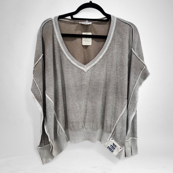 We the Free Gibson V-Neck Pullover (Petrified Wood) - Picture 1 of 13